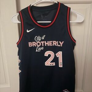 Nike Joel Embiid 76’s City of Brotherly Love Jersey - Navy and Red Jersey